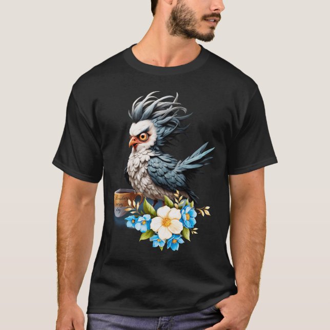 T-shirt Grumpy Bird lundi. (Devant)