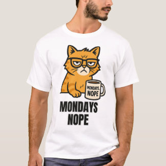 T-shirt Grumpy Cat Coffee Club : Lundi ? Non.