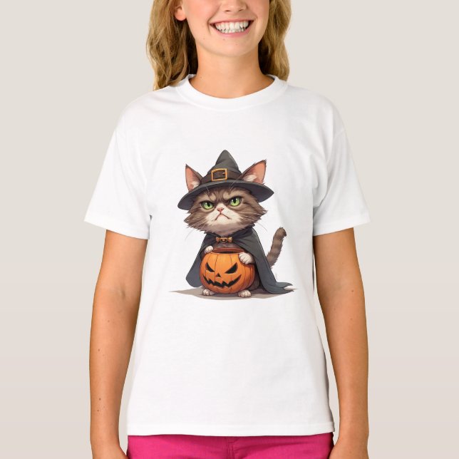 T-shirt Grumpy Cat et Jack O Lantern ami Halloween 🎃 (Devant)