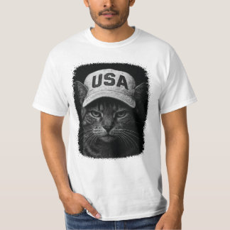 T-shirt Grumpy Cat Patriotique – Casquette USA Noir & Blan