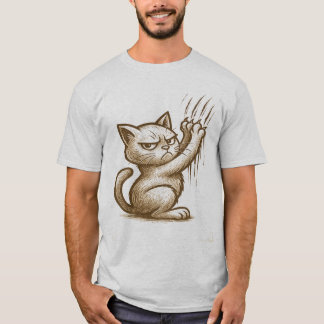 T-shirt Grumpy Cat Scratch Attack – Expressive Feline Art
