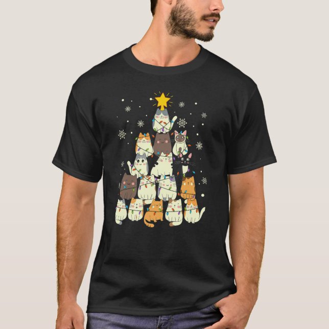 T-shirt Grumpy Christmas Chat Conversation Hilarious Felin (Devant)