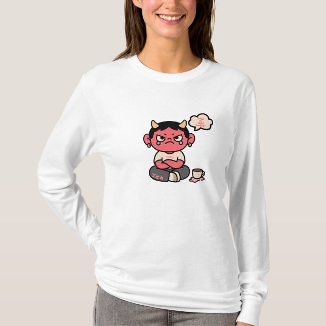 T-shirt Grumpy Cute Oni - "L'enfer est doux aujourd'hui" (Devant)