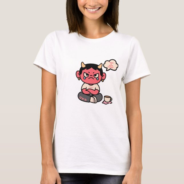 T-shirt Grumpy Cute Oni - "L'enfer est doux aujourd'hui" (Devant)