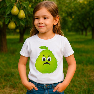 T-shirt Grumpy Fuzzy Pear Visage Fruit drôle Caractère