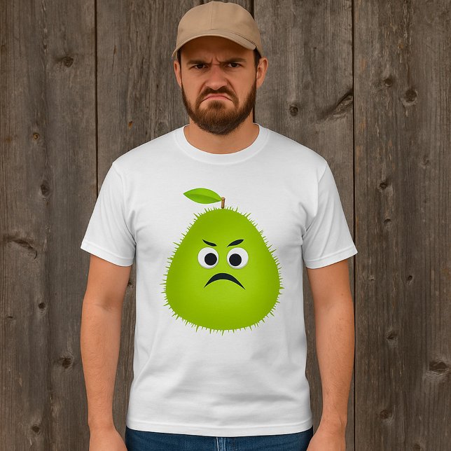 T-shirt Grumpy Fuzzy Pear Visage Fruit drôle Caractère (Créateur téléchargé)