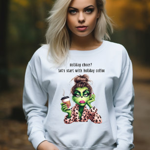 T-shirt Grumpy Green Furry Les femmes adorent le café