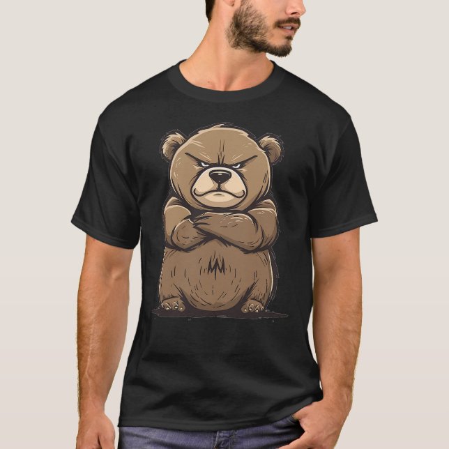 T-shirt Grumpy Grizzly Bear (Devant)