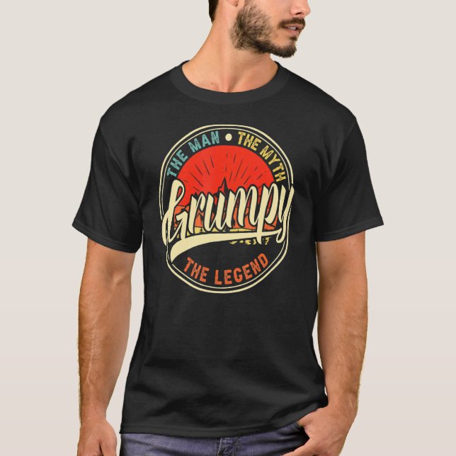 T-shirt Grumpy L'Homme Le Mythe La Légende Fête des pères  (Devant)