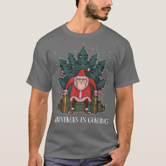 T-shirt Grumpy Santa Claus Tree Present Throne Funny Chris