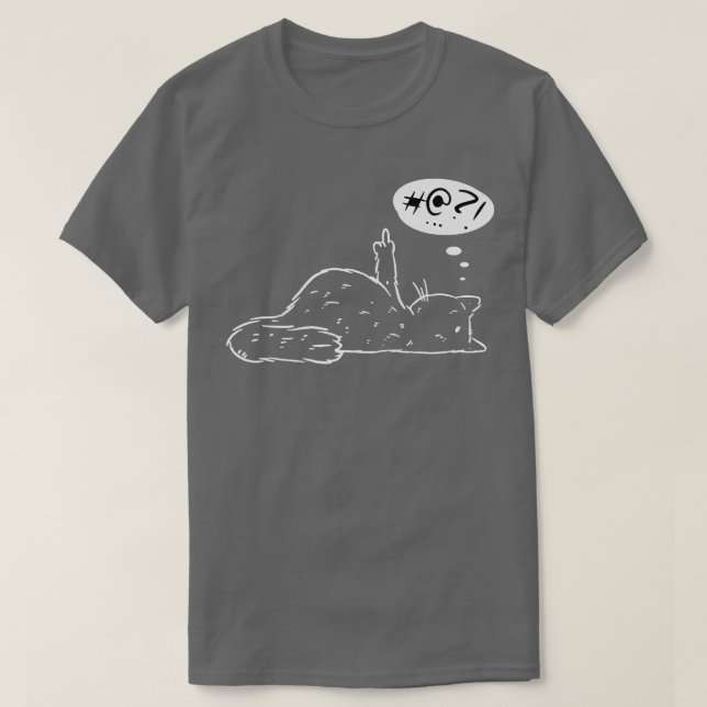 T-shirt Grumpy Stubborn Chat Doigt Moyen Chat Kitty malédi (Design devant)