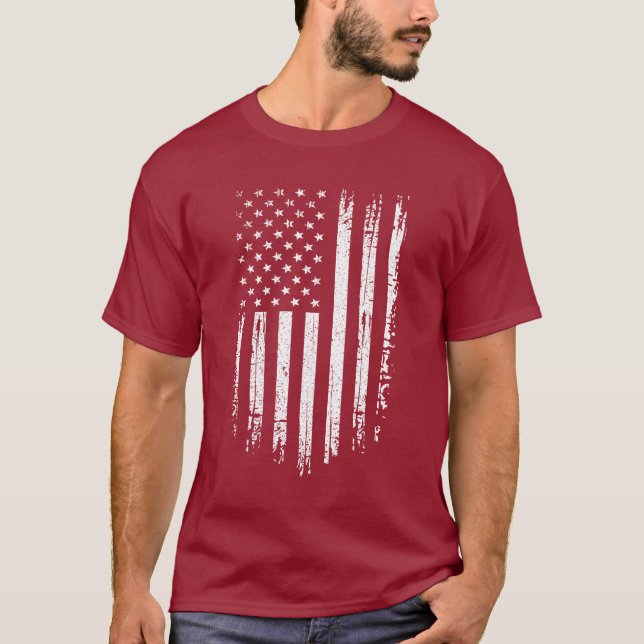 T-shirt Grunge American Flag  (Devant)