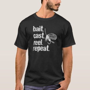 T-shirt Grunge Bait Plat Reel Pêche répétée