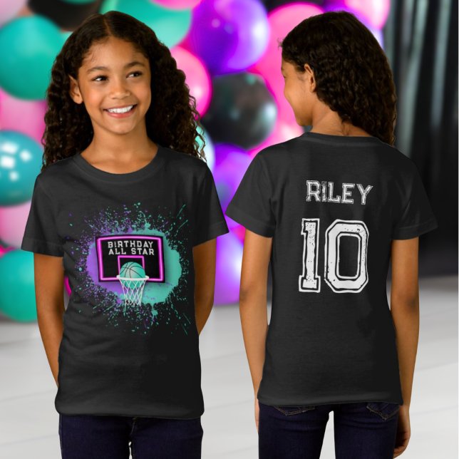 T-Shirt Grunge Basketball Paint Splatter Anniversaire Tout (Créateur téléchargé)