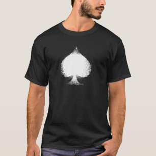 T-shirt Grunge blanche de pelles de costume de carte