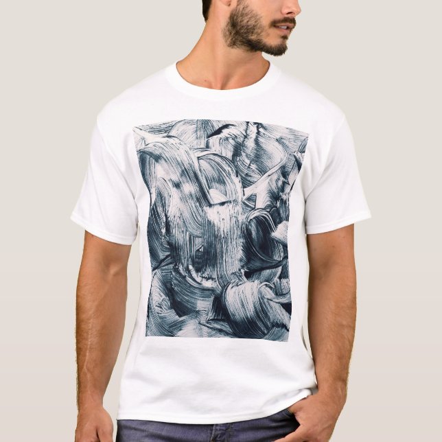 T-shirt Grunge Brush Strokes, Arrière - plan Abstrait. (Devant)