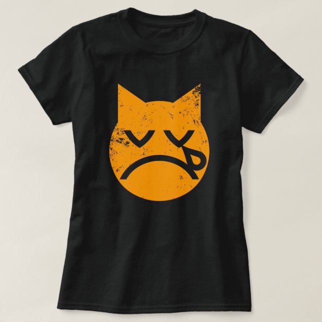 T-shirt Grunge Cat Emoji (Design devant)
