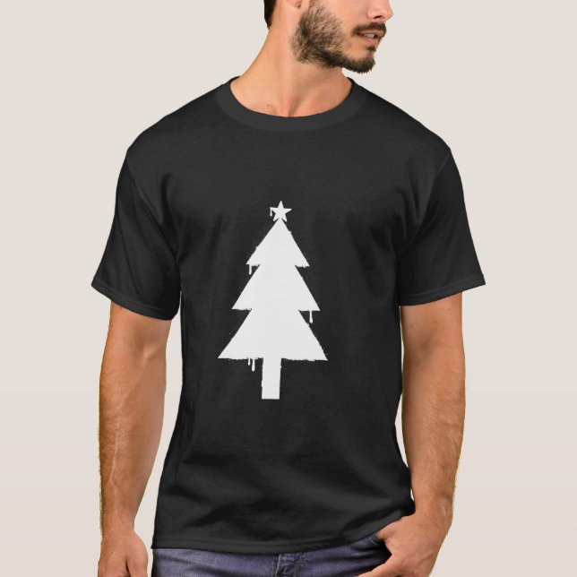 T-shirt Grunge Christmas Tree Holiday pour la fête d'hiver (Devant)