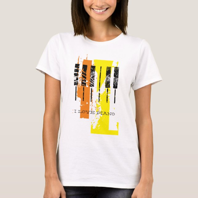 T-shirt Grunge clavier de piano (Devant)