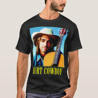 T-shirt Grunge Cowboy Musicien Avec Guitare Acoustique