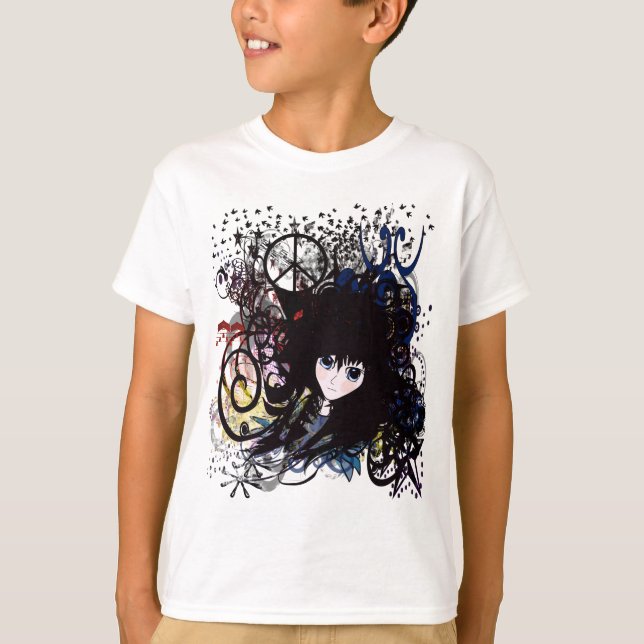 T-shirt Grunge de paix d'Anime (Devant)