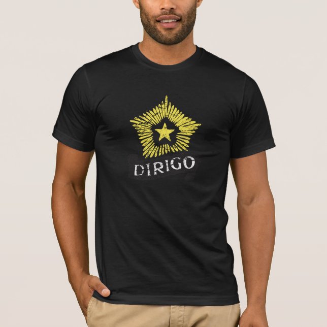 T-shirt Grunge d'emblème du Maine Dirigo (Devant)
