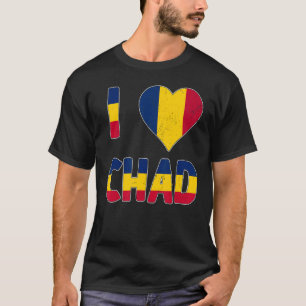 T-shirt Grunge Déshabilisé Géré Style I Love Chad