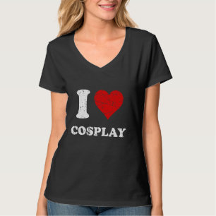 T-shirt Grunge désossé usé Style I Love Cosplay