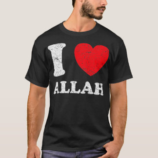 T-shirt Grunge détendu, épuisé Style J'aime Allah