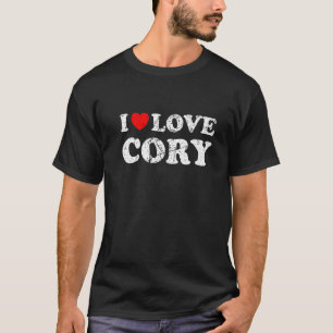 T-shirt Grunge détendu Style épuisé I Love Cory