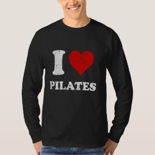 T-shirt Grunge détendu Style épuisé I Love Pilates