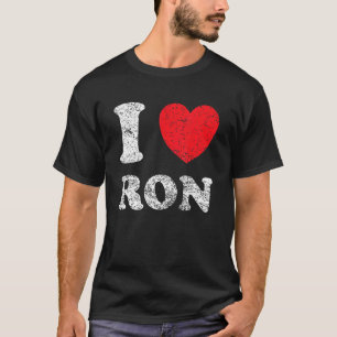 T-shirt Grunge détendu Style épuisé I Love Ron
