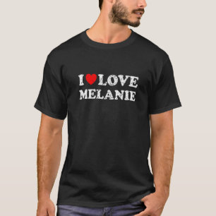 T-shirt Grunge détendu Style épuisé J'aime Mélanie