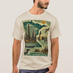 T-shirt Grunge en détresse Minnesota