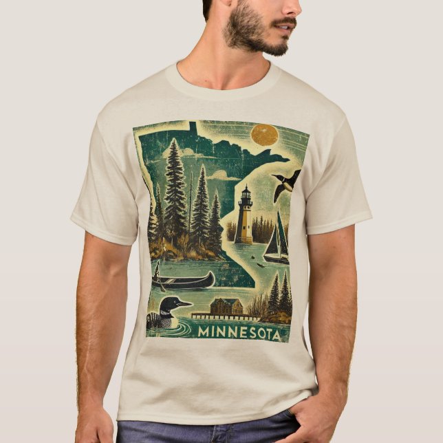 T-shirt Grunge en détresse Minnesota (Devant)