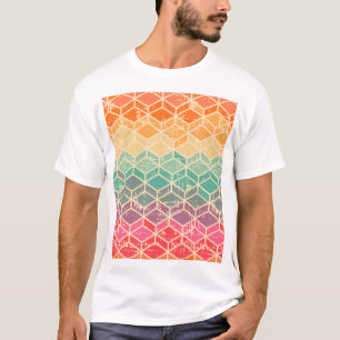 T-shirt Grunge géométrique Tetragonal Motif sans couture
