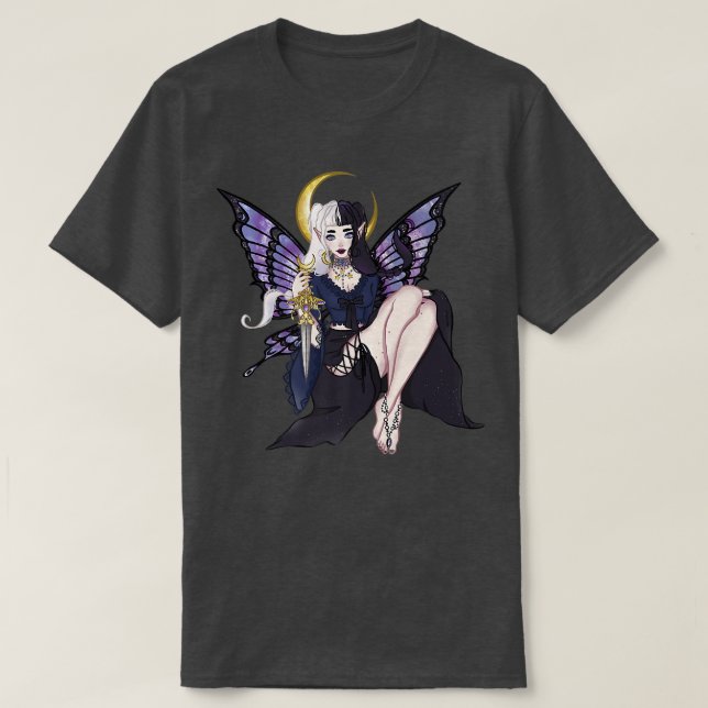 T-shirt Grunge Goth esthétique Croissant Lune Moon Dagger  (Design devant)
