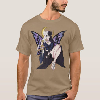 T-shirt Grunge Goth esthétique Croissant Lune Moon Dagger