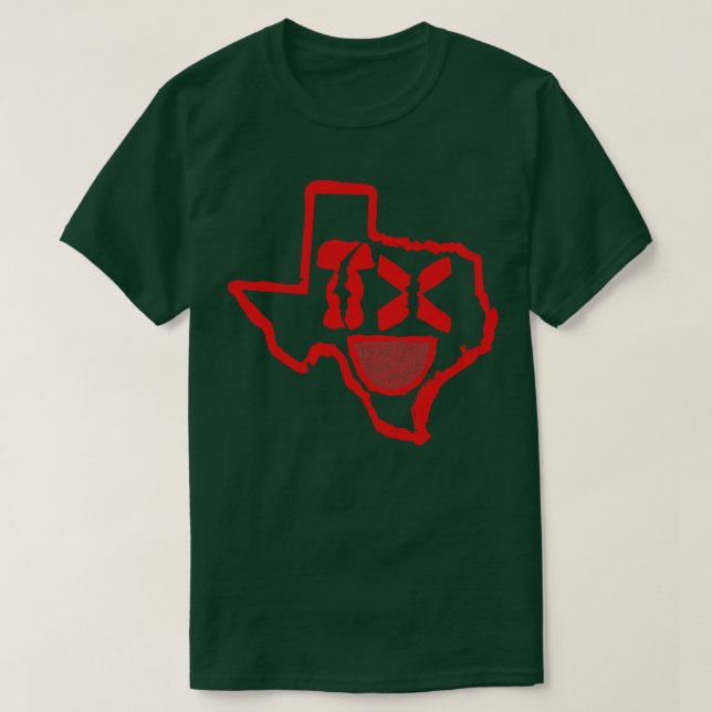 T-shirt Grunge Heads Texas Smiling Face (Design devant)