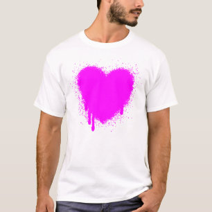 T-shirt Grunge Heart - Magenta