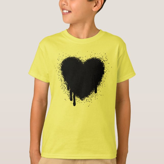 T-shirt Grunge Heart - Noir (Devant)