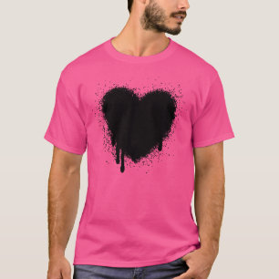 T-shirt Grunge Heart - Noir