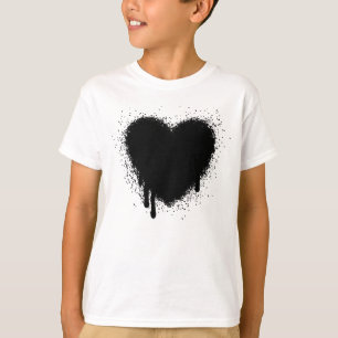 T-shirt Grunge Heart - Noir