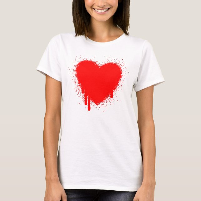 T-shirt Grunge Heart - Rouge (Devant)