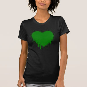 T-shirt Grunge Heart - Vert