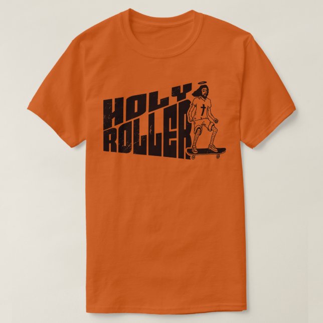 T-shirt Grunge Holy Roller Funny Skateboarding Jesus (Design devant)