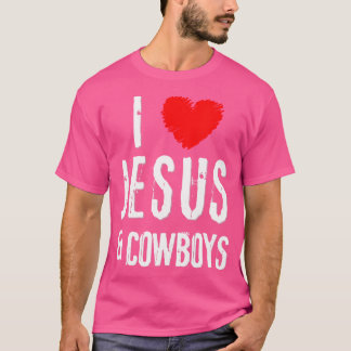 T-shirt Grunge I Love Jesus Cowboys Christian