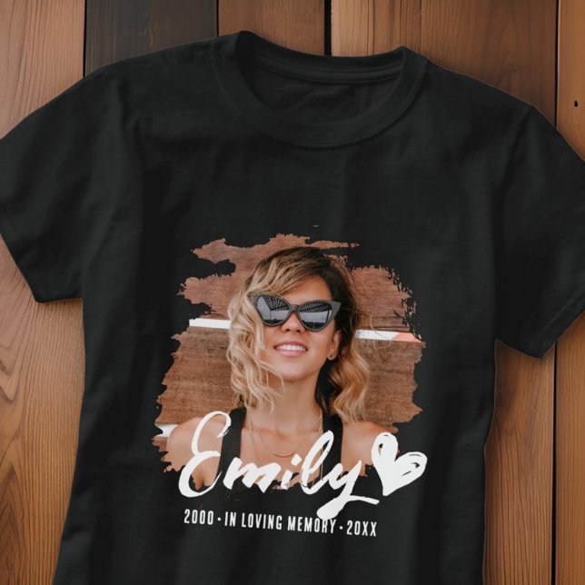 T-shirt Grunge Memorial In Love Memory Photo personnalisée (Créateur téléchargé)
