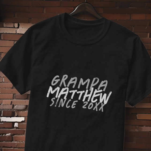 T-shirt Grunge moderne noir et blanc pour le Grampa Cool (Créateur téléchargé)