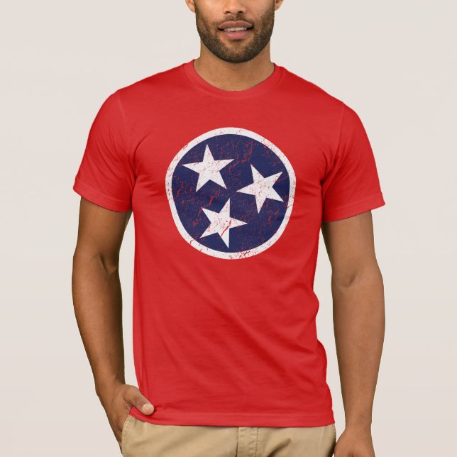 T-shirt Grunge Nashville de drapeau d'état du Tennessee de (Devant)